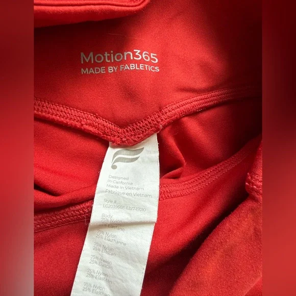 Fabletics Motion365 Women’s XXS High-Waisted Red Leggings - Picture 9 of 10